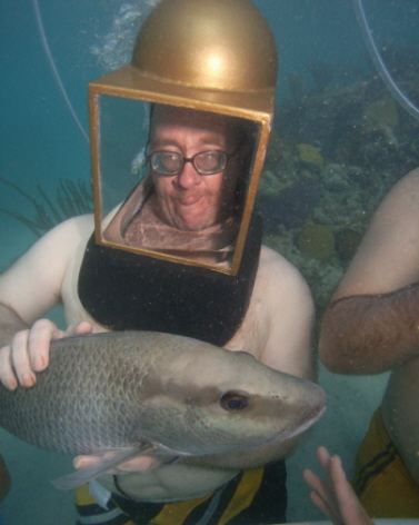 Handicaped helmet diver Bermuda